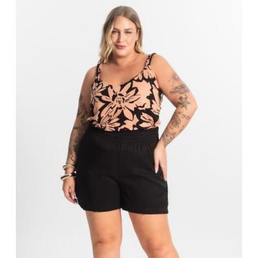 Imagem de Shorts Tecido Favo Plus Size Secret Glam Preto, Plus G2, Preto