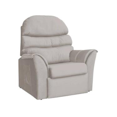 Imagem de Poltrona Do Papai Reclinável E Retrátil Em Veludo Bege