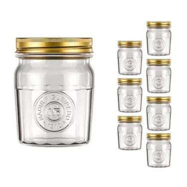 Imagem de Pote Vidro 500ml Americado Cereal Retro Vintage Bolacha 7Un - NADIR FI