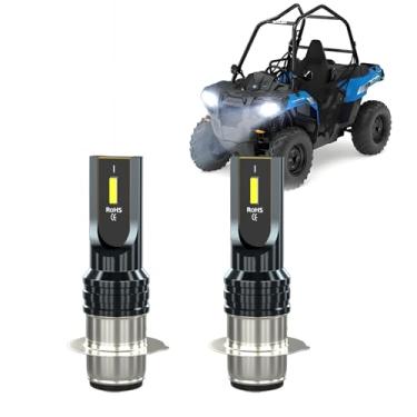 Imagem de Lâmpadas de neblina de motocicleta P15D H6 H6M compatíveis com lâmpadas Polaris Outlaw 90 50 Sportsman 90 110 de 2007 a 2019, lâmpadas H6, lâmpadas 12000 lúmens 6000K brancas 55W H6M, Plug and Play