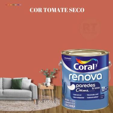 Imagem de Tinta Para Parede Acrílica Coral Renova Cor Vermelho 3,2l Lavável Prem