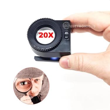 Imagem de Lupa Para Joalheiro 3 LEDs Leitura Mapas Com Régua 20x - TH90063 - Jia