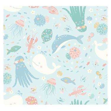 Imagem de Papel de Parede Adesivo Infantil Fundo do Mar Quarto - 743pcp - Allodi