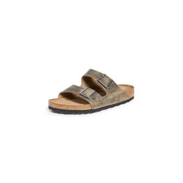 Imagem de Birkenstock Sandália feminina Arizona macia com palmilha, Cáqui desbotado, 9