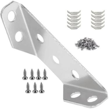 Imagem de 10 Cantoneira Inox Móveis + 70 Parafusos Soberba Phillips - Nilosdecor