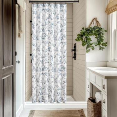 Imagem de Cortina de chuveiro Jinchan Small Stall Vintage Floral Eden Blue