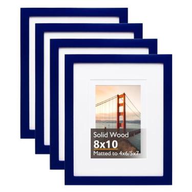 Imagem de Porta-retratos KINLINK Navy Wood 20x25cm com acrílico 4x6/5x7 ou 20x25