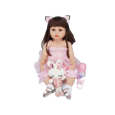 Imagem de Boneca Reborn Baby Doll, silicone realista de 55 cm com acessórios - L