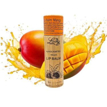 Imagem de Luxiny Protetor labial em tubo de bambu, hidratante natural vegano, com cera de girassol e vitamina E (manga)