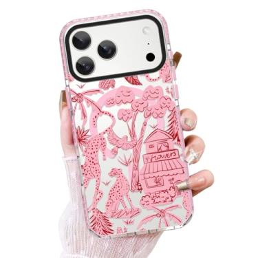 Imagem de ZIYE Capa transparente para telefone 7474 Pro compatível com Magsafe, rosa Cheetah Jungle à prova de choque TPU macio amortecedor rígido PC protetor para mulheres meninas capa magnética