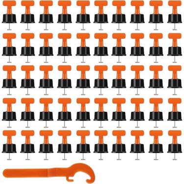 Imagem de 50 conjuntos de sistema de nivelamento de azulejos kit de ferramentas de instalação de azulejos reutilizáveis para construir paredes e pisos