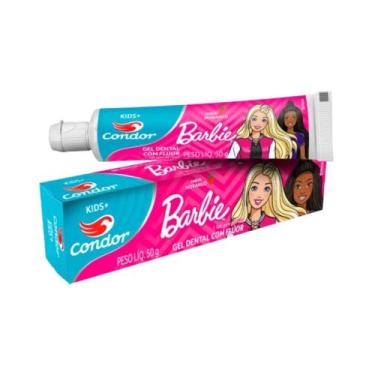 Imagem de Gel Dental Condor Barbie Kids+ com Flúor Morango 50g