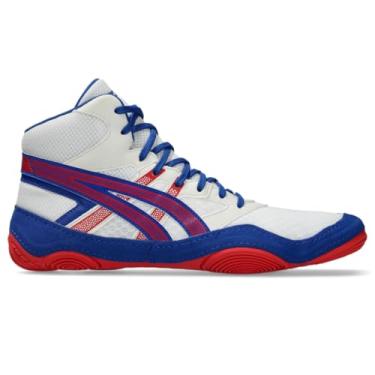 Imagem de ASICS Tênis de luta livre masculino Snapdown 4, Branco/Vermelho clássico, 39