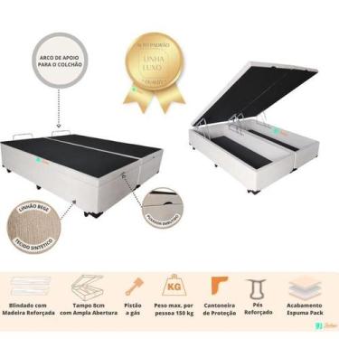 Imagem de Cama Box Baú Comfort King 193x203 - Blindado - Estrutura Reforçada - E
