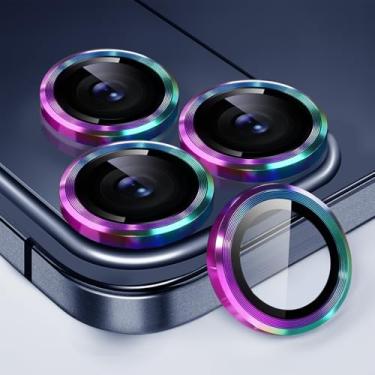 Imagem de KEKBOXQ Pacote com 3 x 2 protetores de lente de câmera para iPhone 17 Pro Max de 6,9 polegadas, iPhone 17 Pro de 6,3 polegadas, protetor de tela de lente de vidro temperado, anel individual de metal