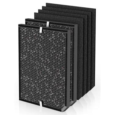Imagem de 3000 filtros de carbono de substituição compatíveis com purificadores de ar AD3000 e AD3000M, inclui 2 filtros de carbono ativado, 4 pré-filtros de esponja, comparáveis ao ADF3002, ADF3003