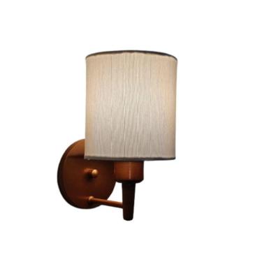 Imagem de Arandela Cilíndrica Md-2009 Base Cobre Cúpula Em Tecido 14x15cm Branca - Bivolt