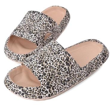 Imagem de MKP COLLECTION Sandálias de banho unissex com sola ultra grossa e piso antiderrapante 3D - Sandálias de banho de secagem rápida para chuveiro, piscina, academia, chinelos de travesseiro leves para