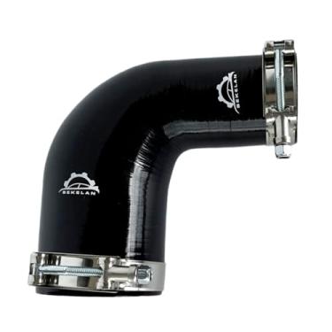Imagem de Mangueira redutora de silicone de acoplador de cotovelo de 90 graus, 38 a 50 mm, com braçadeira de parafuso em T de aço inoxidável - Design reforçado com 4 camadas para turbo/intercooler automotivo