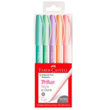 Imagem de Caneta esf Trilux Style Colors Pastel c/5 unid Faber-Castell