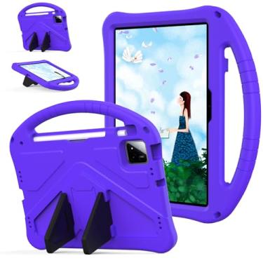 Imagem de Kwamaz Capa para tablet Onn de 11 polegadas (2024) modelo 100146660, capa infantil EVA à prova de choque com alça de suporte para Walmart Surf Onn Tablet 11 polegadas, roxa