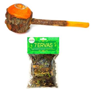 Imagem de Cachimbo de Angico Grande Jurema Caboclos Mestres Malunguinho 7 Ervas 