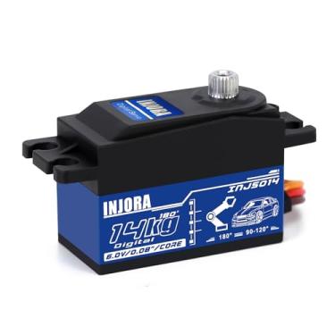 Imagem de INJORA RC Digital Servo 14kg Low Profile Servo Metal Digital Core High Torque Servo Motor for 1/10 1/12 RC Vehicles On-Road Touring Drift Car Helicopter Model