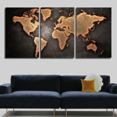Imagem de Quadros Decorativos Mapa Mundi 120 X 60 Cm - Templacas