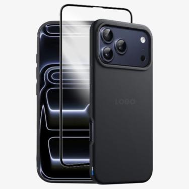 Imagem de Kit Capa Capinha Case Proteção Premium Preta Anti Impactos + Película de Vidro 3d (iPhone 17 Pro)