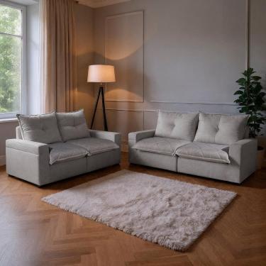 Imagem de Conjunto Sofá 3x2 Lugares Reclinável Tera Bom Pastor