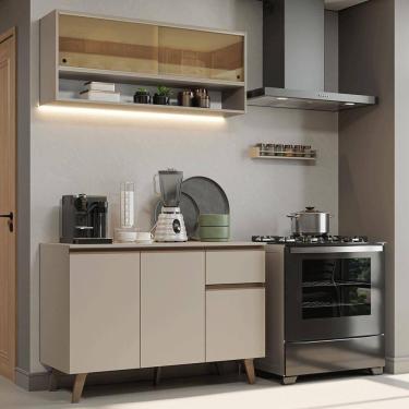 Imagem de Armário De Cozinha Compacta 120 Cm Nice Madesa 01 Crema