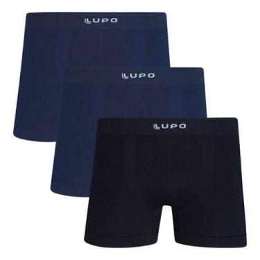 Imagem de Kit 3 Cuecas Boxer Micromodal Sem Costura Lupo 661 Premium, 2 marinho,