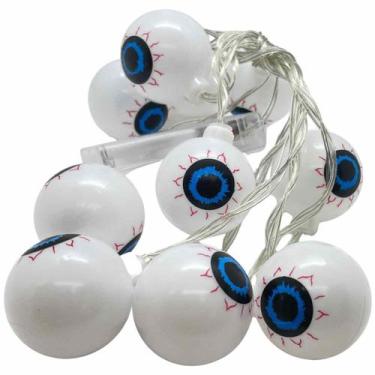 Imagem de Luz Varal Led Pisca Olhos ou Fantasmas Decoração Festa Halloween 2m - 