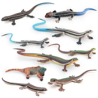 Imagem de Conjunto de estatuetas de lagarto realista, 9 peças, modelo de PVC, brinquedos para crianças a partir de 3 anos