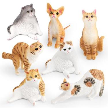 Imagem de Conjunto de estatuetas Realistic Cat, 7 peças, PVC, gatos, decoração i