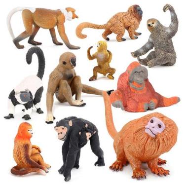Imagem de Conjunto de estatuetas Generic Realistic Monkey, 10 peças de PVC 5-22,