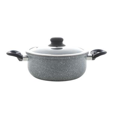 Imagem de Caçarola de Indução com Tampa de Vidro 22cm Granilite Cinza Alumínio c