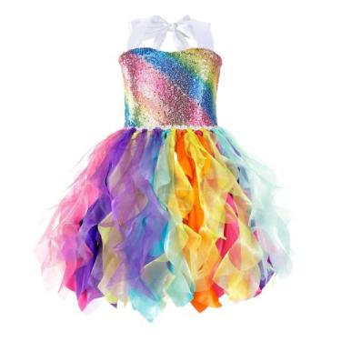 Imagem de Vestido tutu Suppromo Rainbow para festa de aniversário de meninas 8T