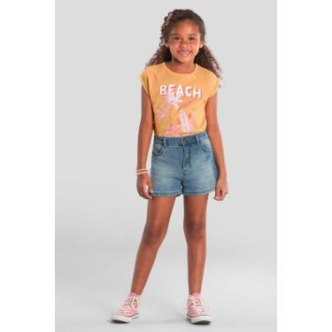 Imagem de Blusa infantil menina florida Brandili, 4, Amarelo