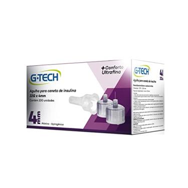 Imagem de Agulha para caneta de insulina G-TECH 4mm 32G Caixa com 100