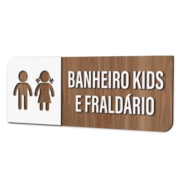Imagem de Placa de Sinalização Indicativa - Banheiro Kids e Fraldário
