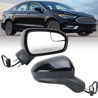 Imagem de Clidr Espelho lateral do passageiro compatível com Ford Fusion 2016 2017 2018 2019 2020 2021 2022 espelho retrovisor dobrável manual não aquecido FS7Z-17682-B preto 3 pinos
