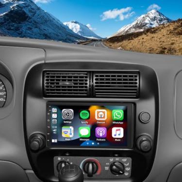 Imagem de Rádio Carplay sem fio para Ford Ranger 1998-2006 estéreo, tela sensível ao toque de 17 cm para unidade de cabeça Ranger com Bluetooth, Android sem fio, GPS, WiFi, HiFi, FM, SWC, microfone, câmera