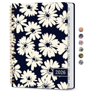 Imagem de Agenda 2026, agenda semanal e mensal estética para mulheres, janeiro de 2026 a dezembro de 2026, livro de calendário de capa dura 2026 com abas mensais, bolso interno, perfeito para escritório, casa