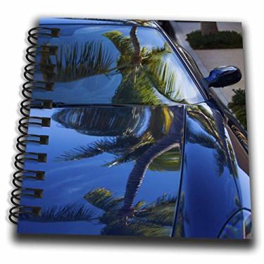 Imagem de 3dRose db_208042_3 EUA, Flórida, Palm Beach, Worth Avenue, Palm Tree refletida em Ferrari-Mini bloco de notas, 10 x 10 cm
