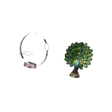 Imagem de Fenteer Suporte para Garrafas de Vinho de Metal Elegante, Estilo Pavão, Escultura, Organizador para Quarto, Escritório, Sala de Estar, Estante, Decoração para