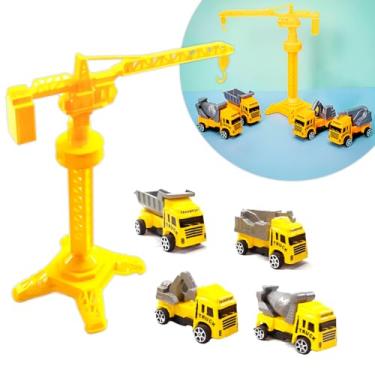 Imagem de Brinquedo Guindaste Carrinhos de Construção Obra