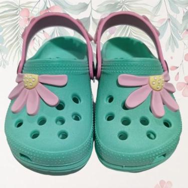 Imagem de Sandália Infantil Feminina Babuche Estampa de Flor Leve e Confortavel 