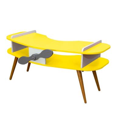 Imagem de Mesa Avião Amarelo Com Hélice E Pés Palito Design Criativo Mesa Desenho Quarto Menina Menino Infantil Mobília Decor