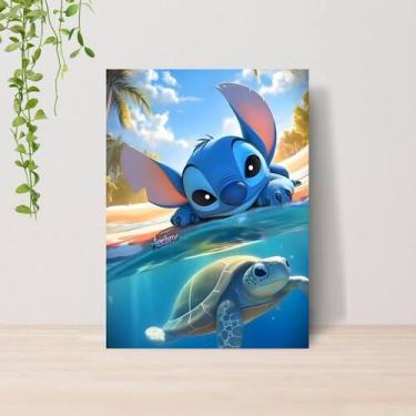 Imagem de Quadro Lilo e Stitch Infantil A4  Placa MDF 09 - Lomi Art